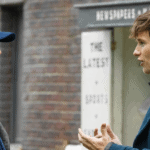 David Yates talks with Eddie Redmayne in the Fantastic Beasts' set