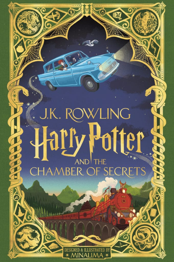 Cover of Harry Potter and the Chamber of Secrets, minalima studio