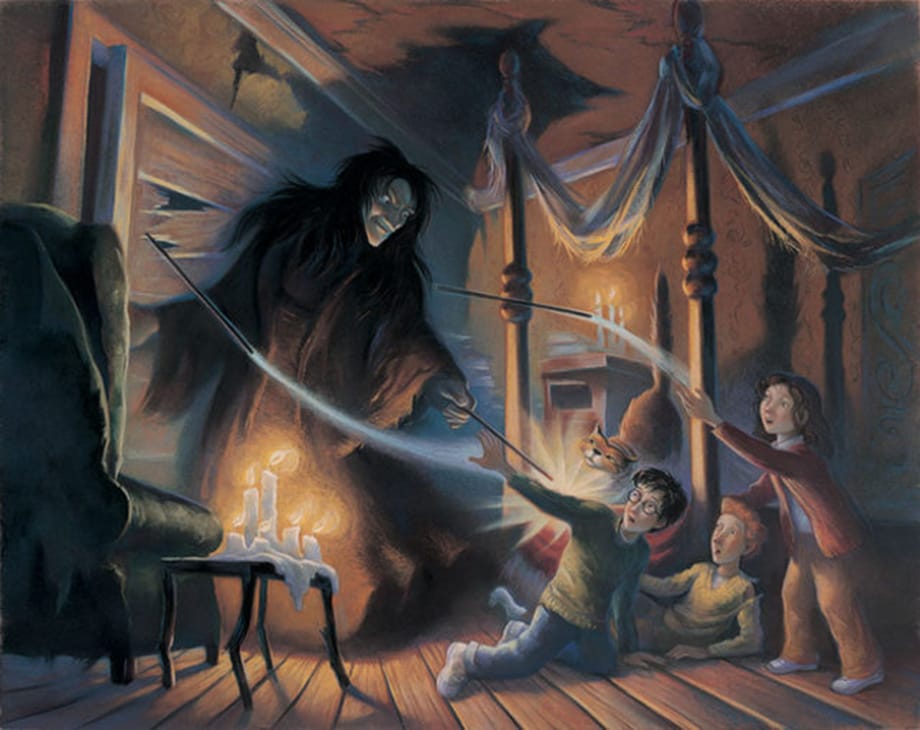 Harry, Rony e Hermione são ameaçados por Sirius Black