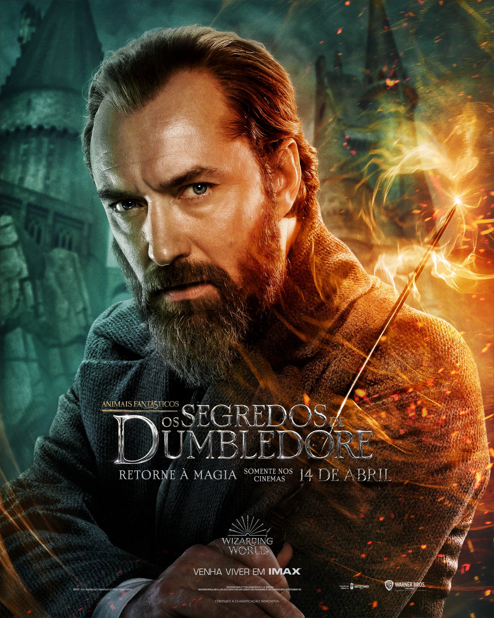 O jovem Alvo Dumbledore é mais uma vez interpretado por Jude Law (Imagem: Warner Bros. Pictures/Divulgação)